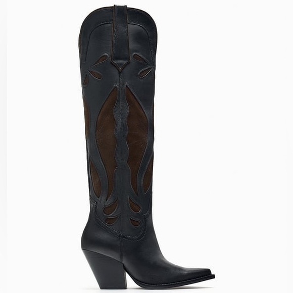 NWOT ZARA Suede Cowboy Boots Price Firm